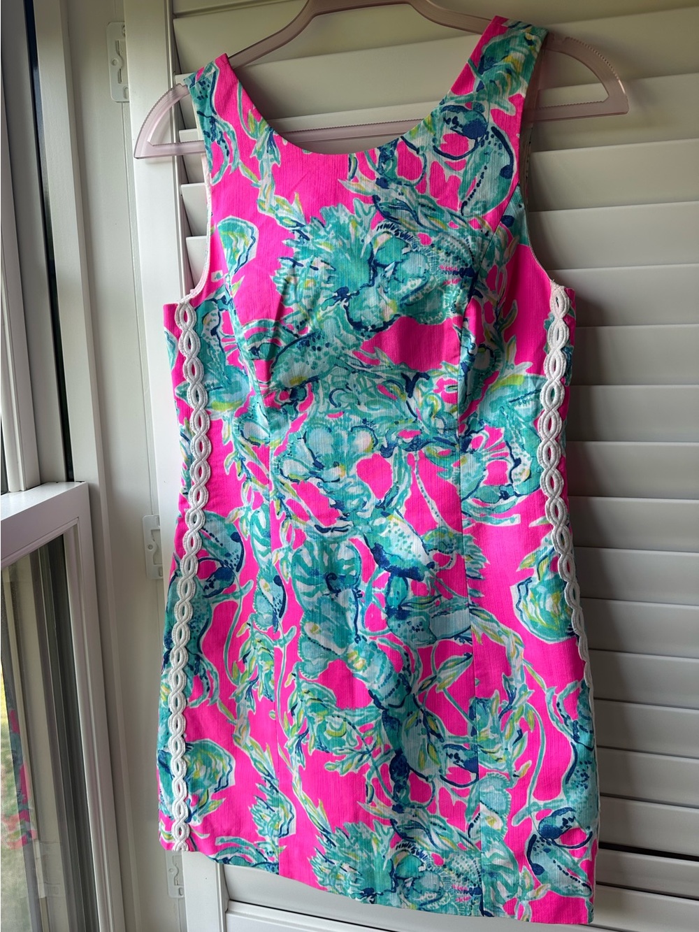 Lilly Pulitzer Pink and Aqua Floral Sleeveless Shift Dress